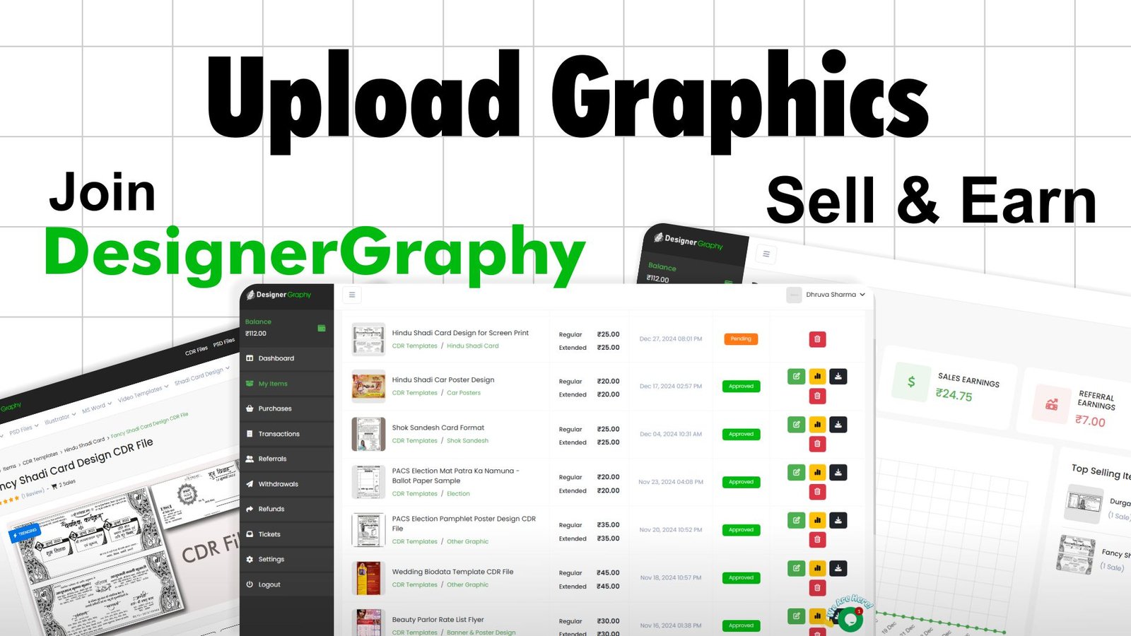DesignerGraphy Upload and Earn by selling graphics