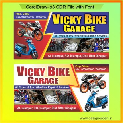 Latest Bike Repairing Banner Flex CDR FILE