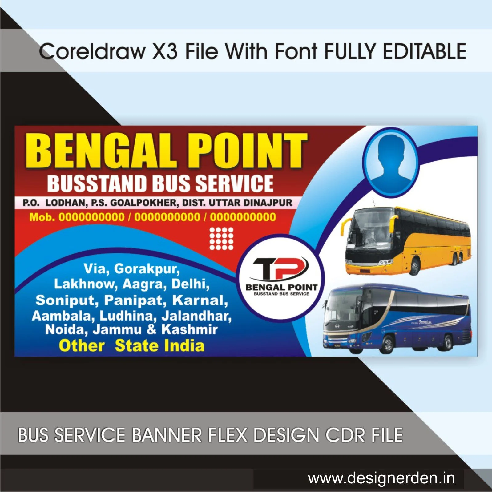 TRAVELS BUS SERVICE BANNER FLEX DESIGN CDR FILE - Image 1