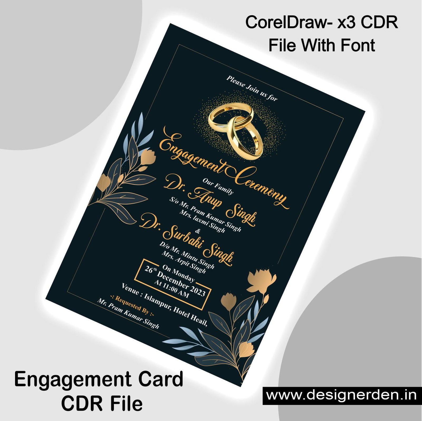 Engagement Card CDR File - Designerden.in