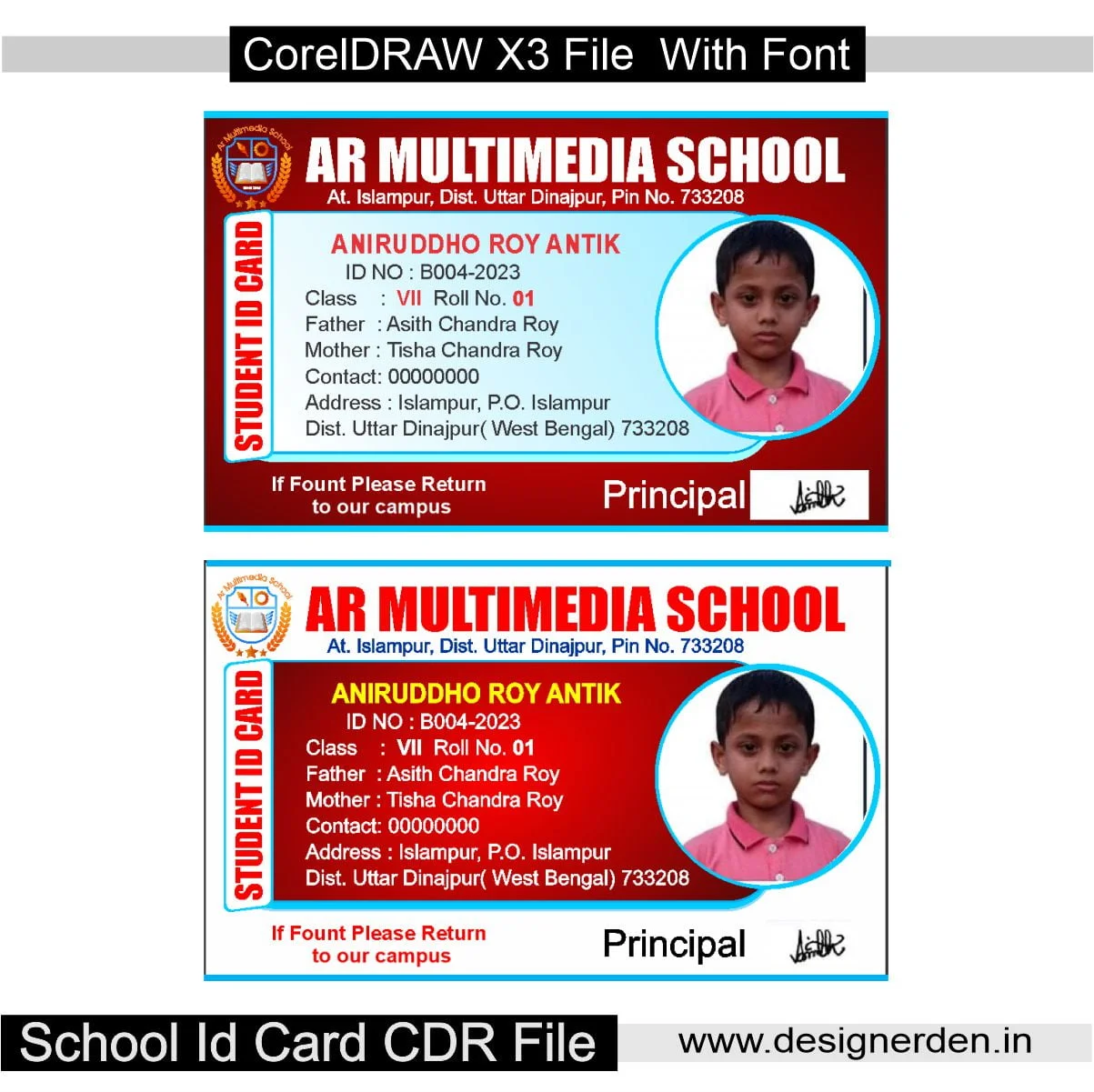 School Id Card CDR File