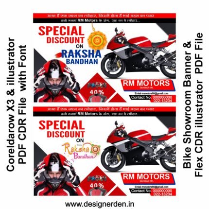 Bike Showroom Banner & Flex CDR illustrator PDF File