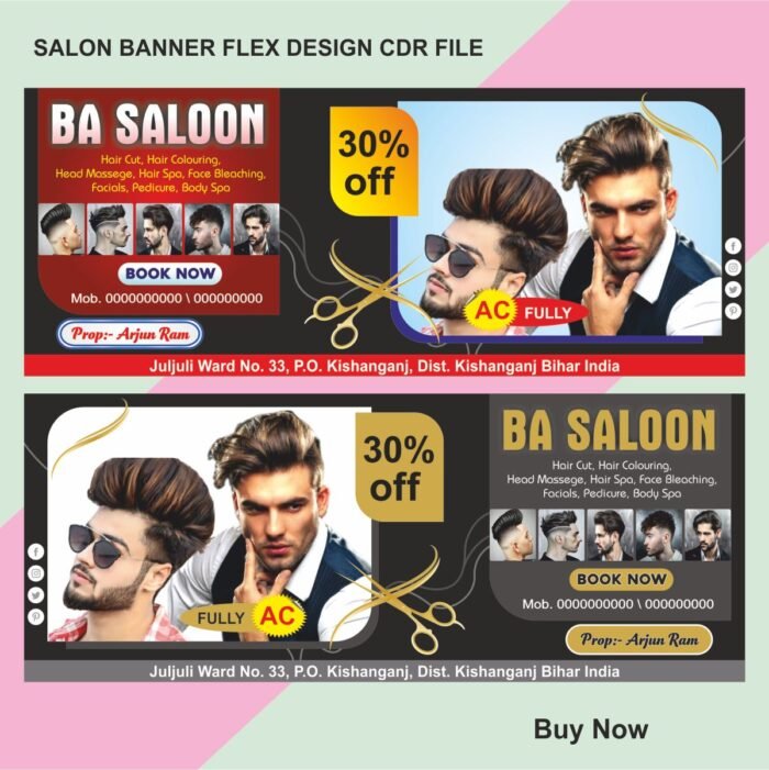 SALON FLEX BANNER DESIGN CDR FILE