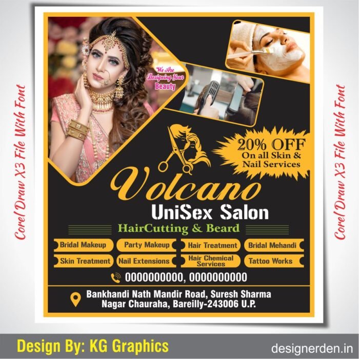 Unisex Salon Poster Design CDR File