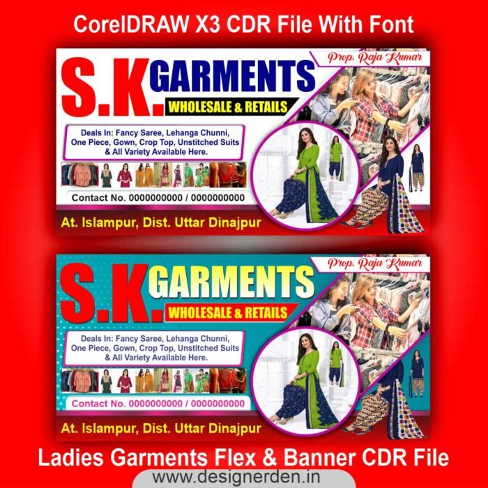 Ladies Garments Flex & Banner CDR File