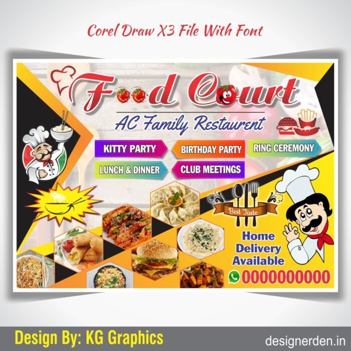 Food Restaurant Shop Flex Banner Design CDR File