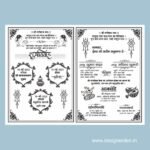Fancy Hindu Wedding Card Design black and White I Double Folding Hindu Wedding Card Matter 2024