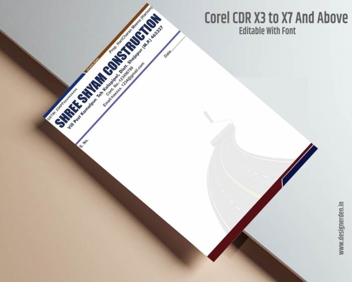 Letterhead Design CDR File Templates - Construction Letterhead