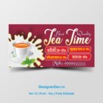 Tea Shop Flex Design CDR File with Fonts - Tea Stall Banner