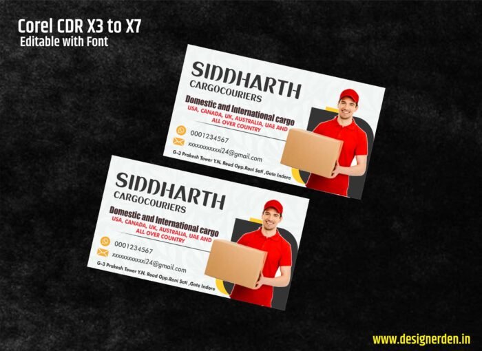 Courier Visiting Card Design