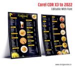 Restaurant menu card template CDR File