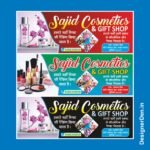 Cosmetics Flex Board Design CDR File With Fonts - Beauty Product Shop Banner