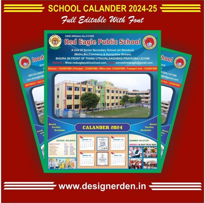 School Calendar Design for Session 2024 to 25