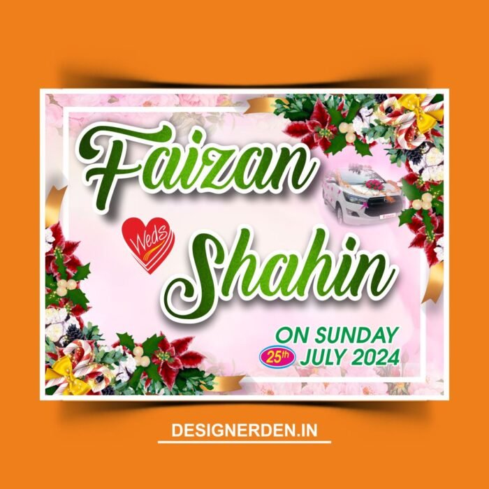 Barat Car Poster Design For Muslim Wedding