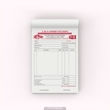 Mobile Shop Bill Book Format CDR File