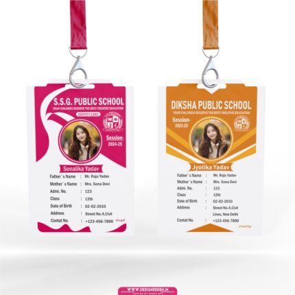 School ID Card Template Cdr File - Editable Identity Card design