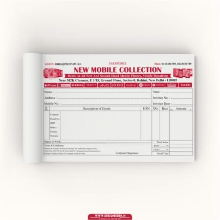 Mobile Phone Shop Invoice Book Design