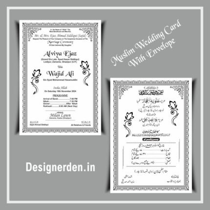 Muslim Wedding Card Urdu English Matter