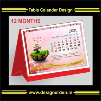 Table calendar design 2025