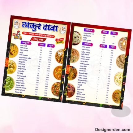 Dhaba Menu Card Design