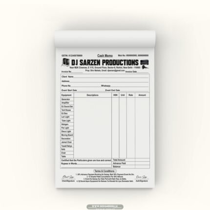 Sound And Tent House Bill Book Design