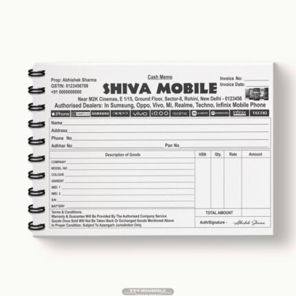 Mobile Shop Phone Showroom Invoice Book Design