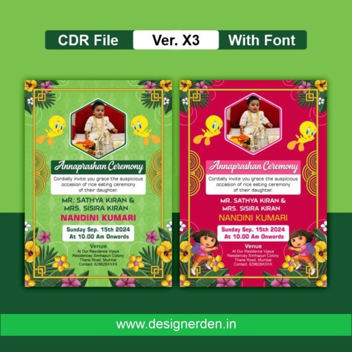 Annaprashan Invitation Card CDR File