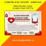 Blood Donation Camp Invitation Card CDR File