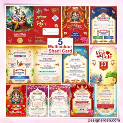 Digital Shadi Card Pack of 5 Designs CDR File