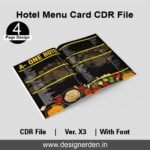 Hotel Menu Card CDR File