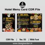 Hotel Menu Card CDR File