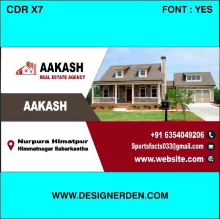 Real Estate Visiting Card Design CDR X7