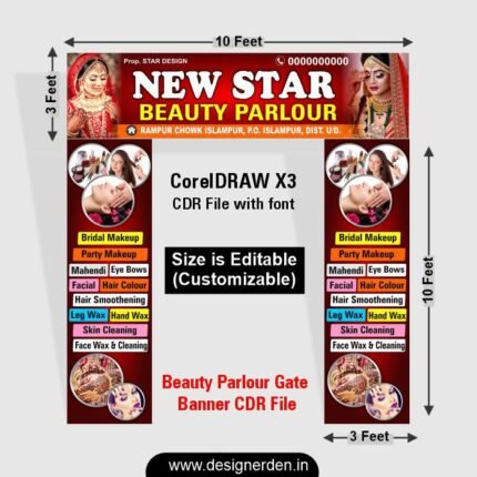 Beauty Parlor Gate Banner Design CDR File