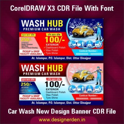 Car Wash Services Banner Design CDR File