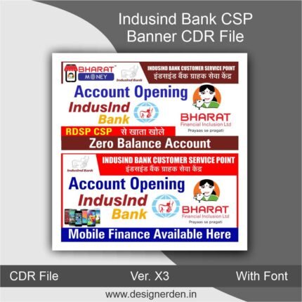 IndusInd Bank CSP Banner Design CDR File