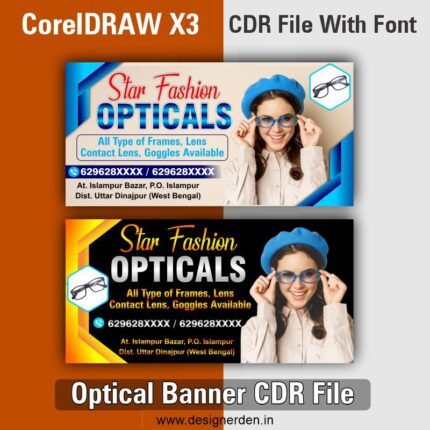 Optical Shop Banner Design CDR File