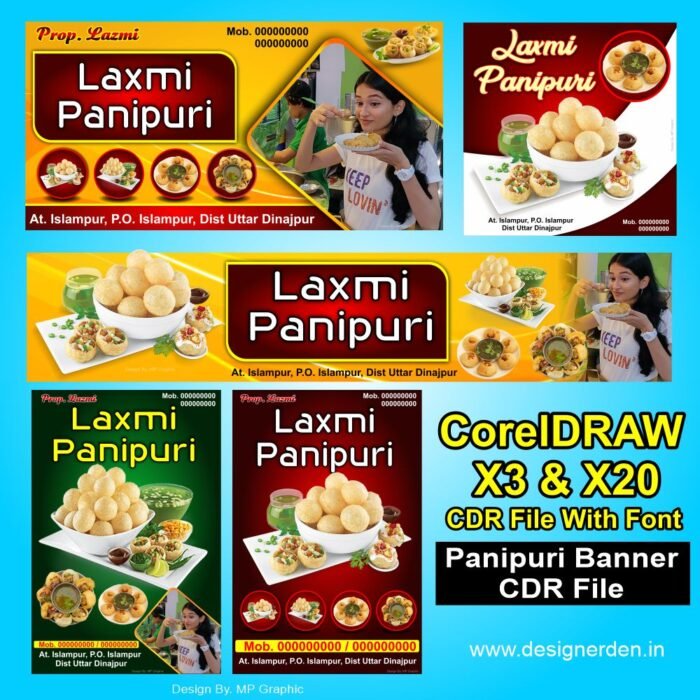 Panipuri Shop Banner Design CDR File