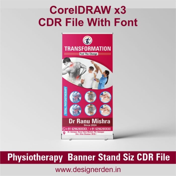 Physiotherapy Standee Banner Design CDR File