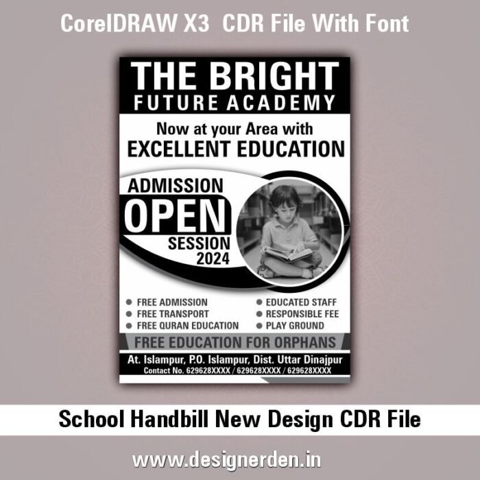 School Handbill Design CDR File