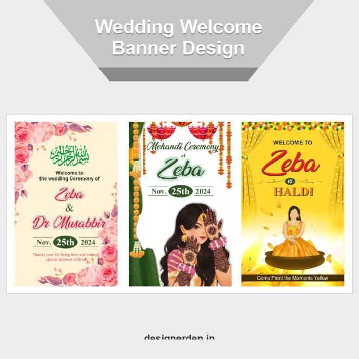 Welcome Wedding Banner Design CDR File