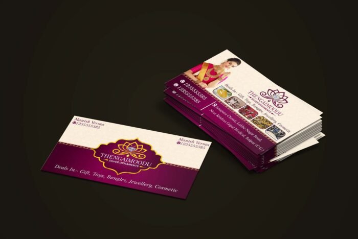 Luxury Magenta And Golden Business Card Design CDR File