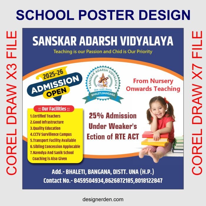 School Poster Design CDR File