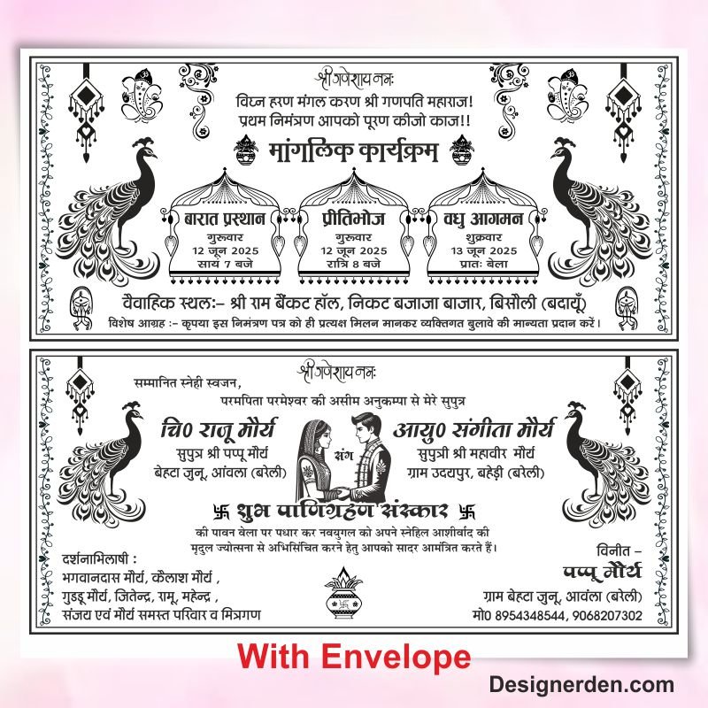 Fancy Hindu Shadi Card Design CDR File