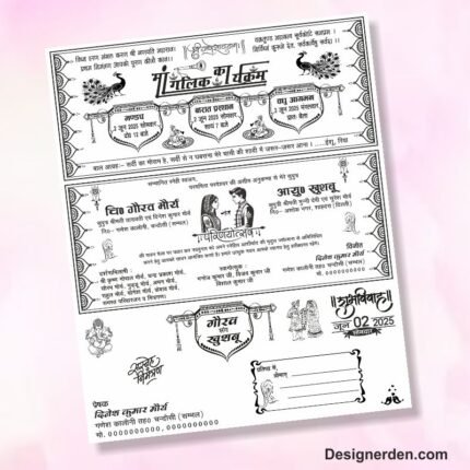 Hindu Wedding Card Design CDR File
