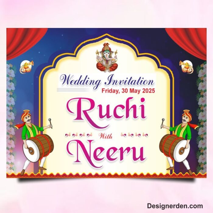 Barat Poster Design - Hindu Barat Poster in English Template CDR File