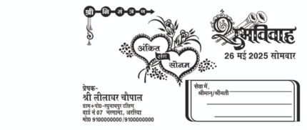 Hindu 2 fold wedding card cdr file