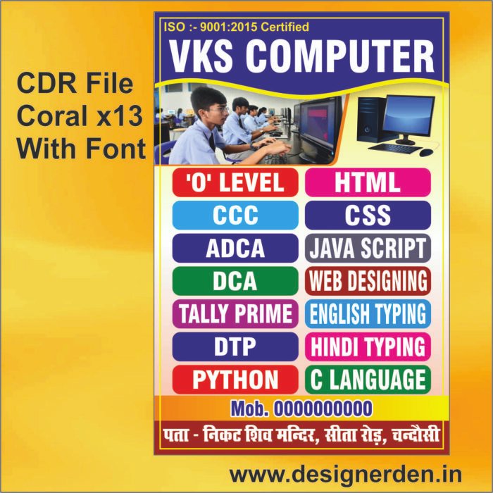 Computer Institute Pamphlet Design CDR File