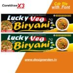 Veg Biryani Cart flex CDR file with font - Biryani Shop Poster Banner Template