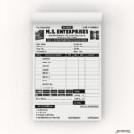 M.S. Enterprises Mobile Shop INVOICE Bill Book Design CDR File