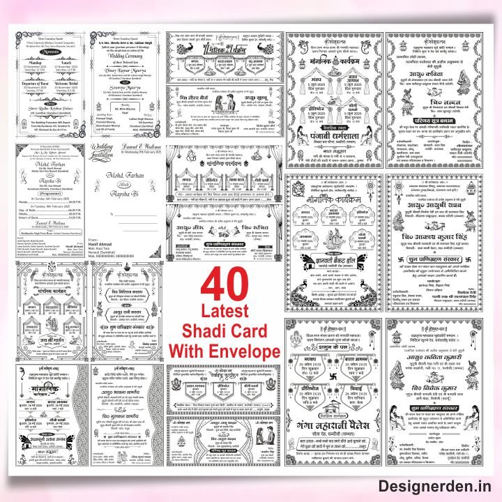 40 Latest Wedding Card Package Design cdr file | Shadi Card Matter Design